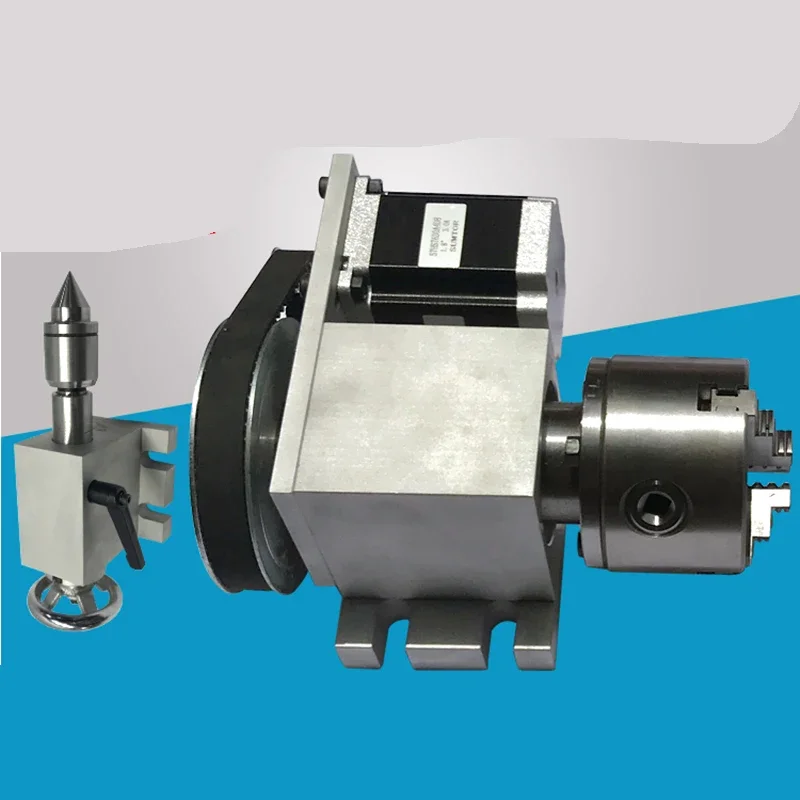 ขนาดเล็กใหม่แกะสลักเครื่องแกน Cnc เครื่องแกะสลักแกนหมุน 80mm Chuck Thimble Tailstock การจัดทําดัชนีหัว Cnc แกะสลัก