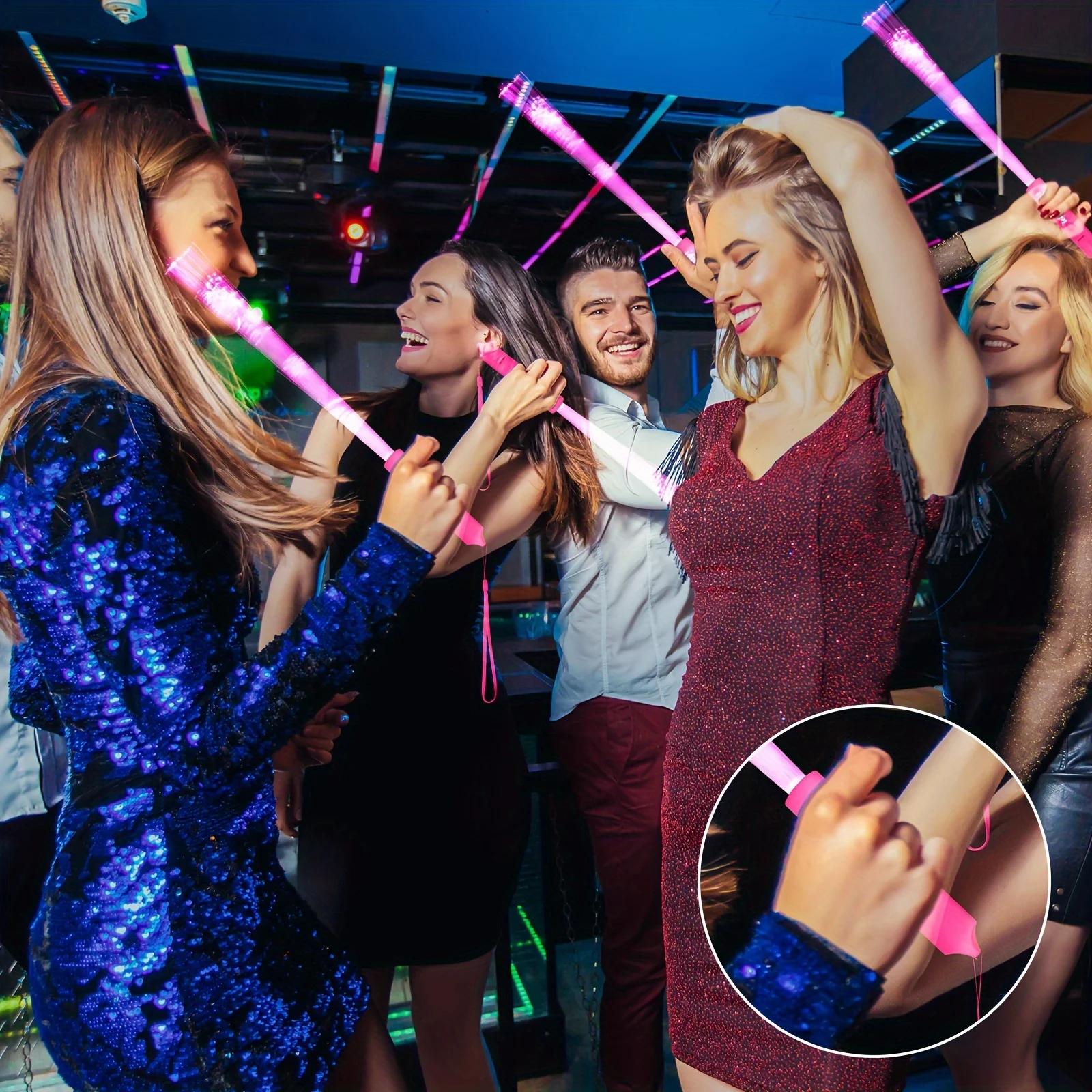 12pcs LED Fiber Optic Stick Fiber Optic Wands Bulk LED Light Up Sticks Flashing Glow Wands with 3 Light Modes Party Favors
