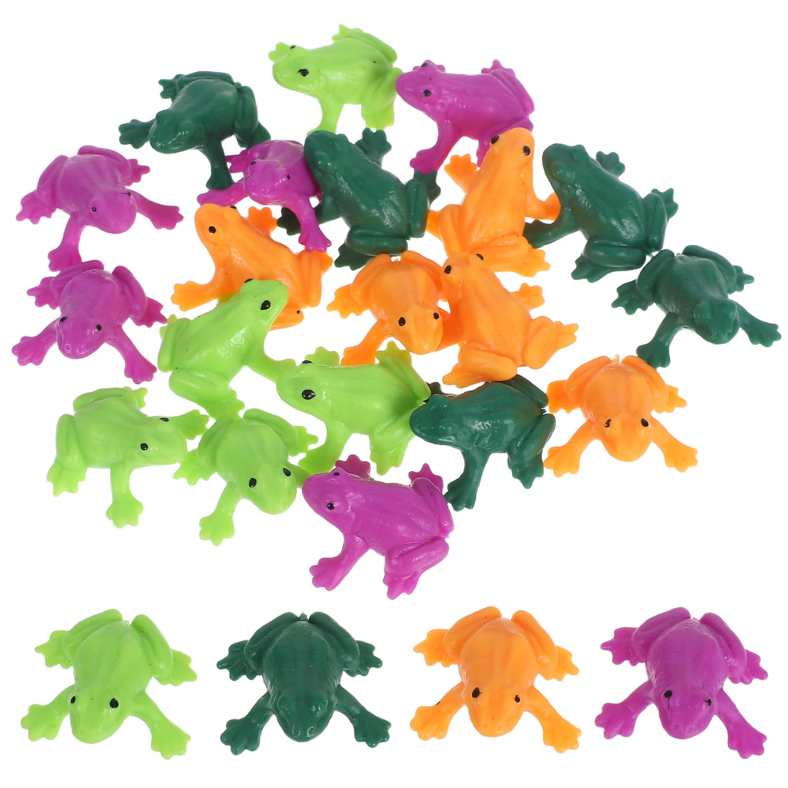 

24pcs Plastic Simulation Frogs Lifelike Decor Artificial Miniature Garden Sculpture Home Office Cafe Props Durable Cute