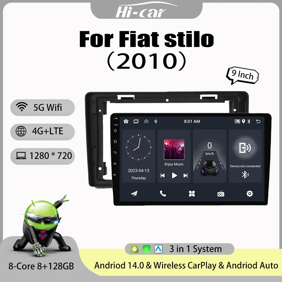 

Android 14 Car Radio Carplay Android Auto For Fiat Stilo 2010 Car Radio GPS Multimedia WIFI+4G Head Unit BT Video Stereo Player
