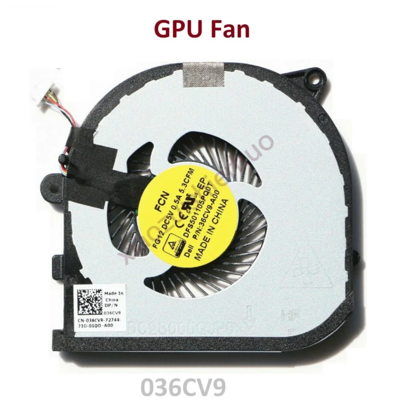 New For Dell XPS15 XPS 9550 Precision M5510 GPU Cooling Fan 036CV9 36CV9