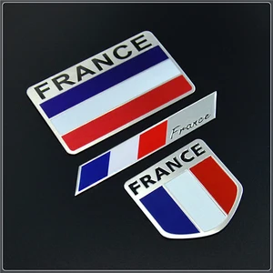 3D Aluminium Frankreich Flagge Emblem, Klebstoff Emblem, Decal Accessoires für Peugeot, Citroen, Renault, Auto -Styling 12 Hauptverkäufe Peugeot Emblem - №6