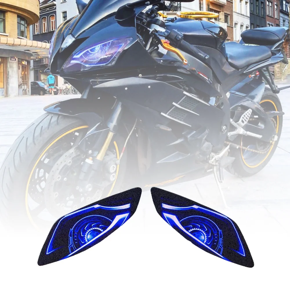 Motorcycle Front Fairing Headlight Sticker Protective Cover For YZF-R6 YZFR6 YZF R6 2006-2016 Gold-M53K