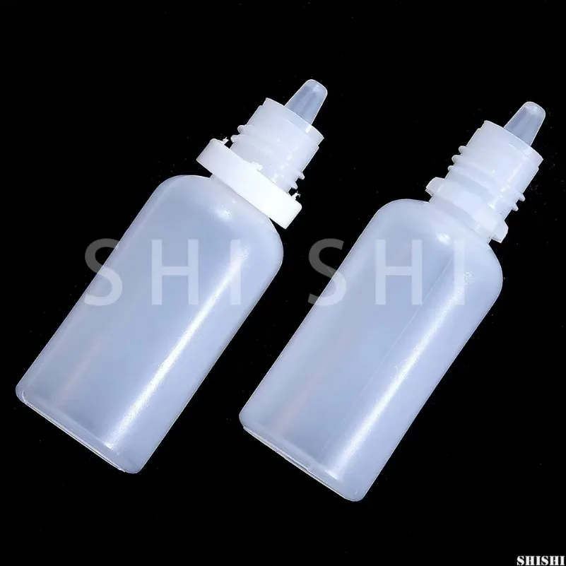 50pcs Plastic Dropper Bottle Squeezable Container Refillable Oil Painting Tools 5ml 10ml 15ml 20ml 30ml 50ml 100ml