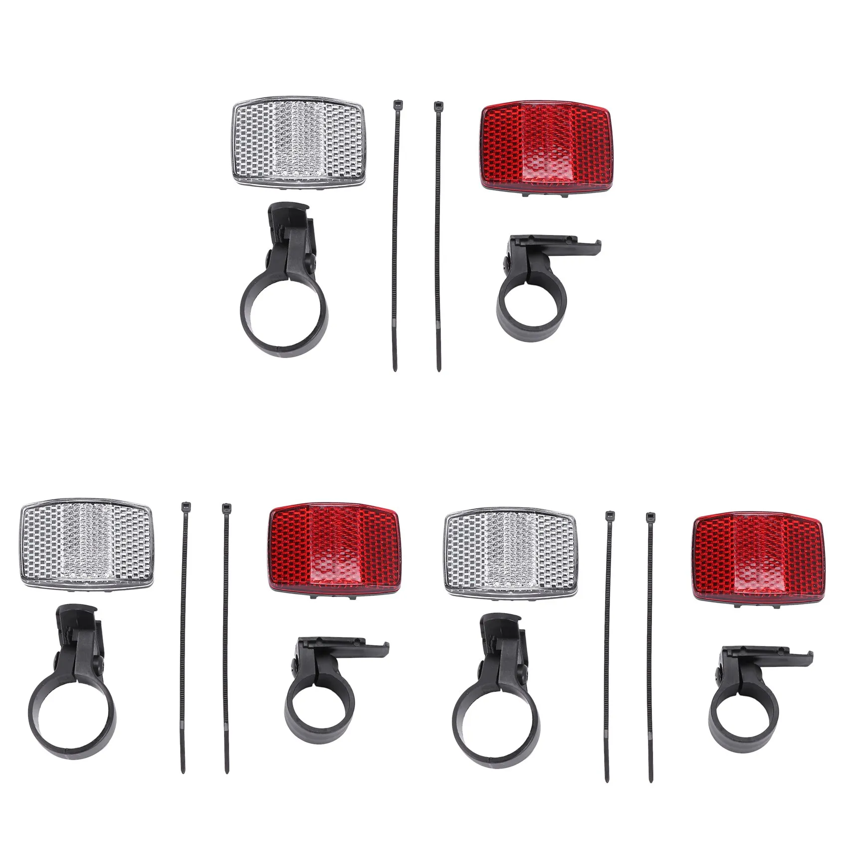 ONGE 3 أزواج دراجة دراجة عاكس الضوء الأمامي الخلفي للمقود وشريط السرج #4