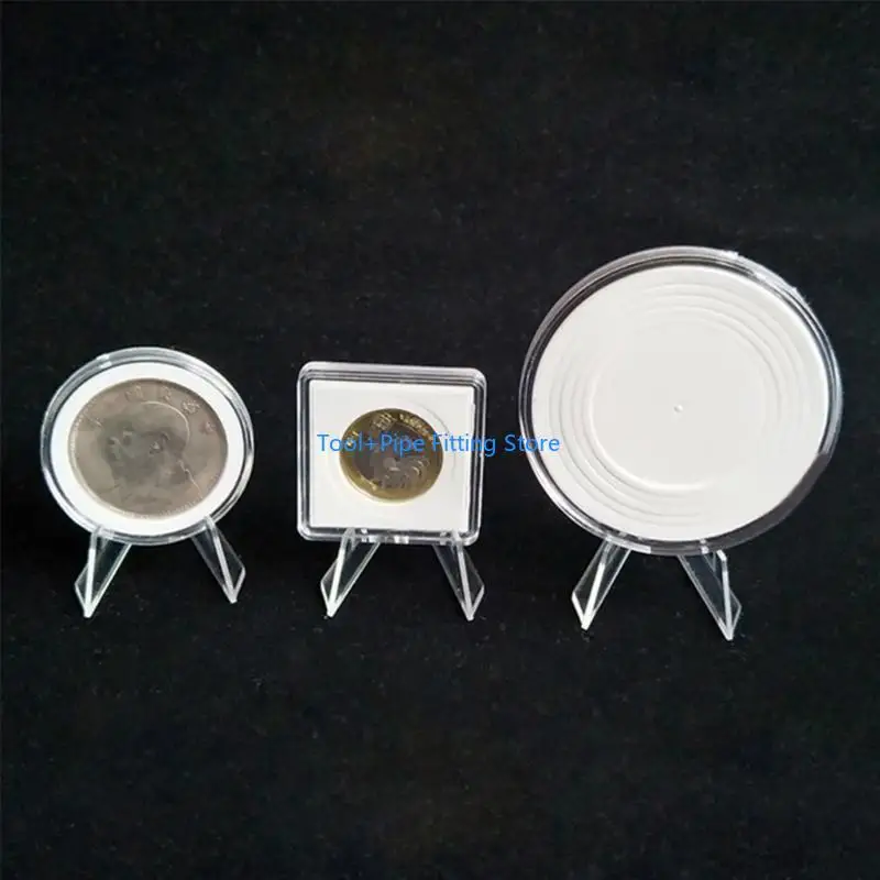 F92B 5PCS 아크릴 스탠드 미니 코인 디스플레이 스탠드 이젤 홀더 랙 선반 수집 가능한 동전 캡슐 챌린지 메달 카드