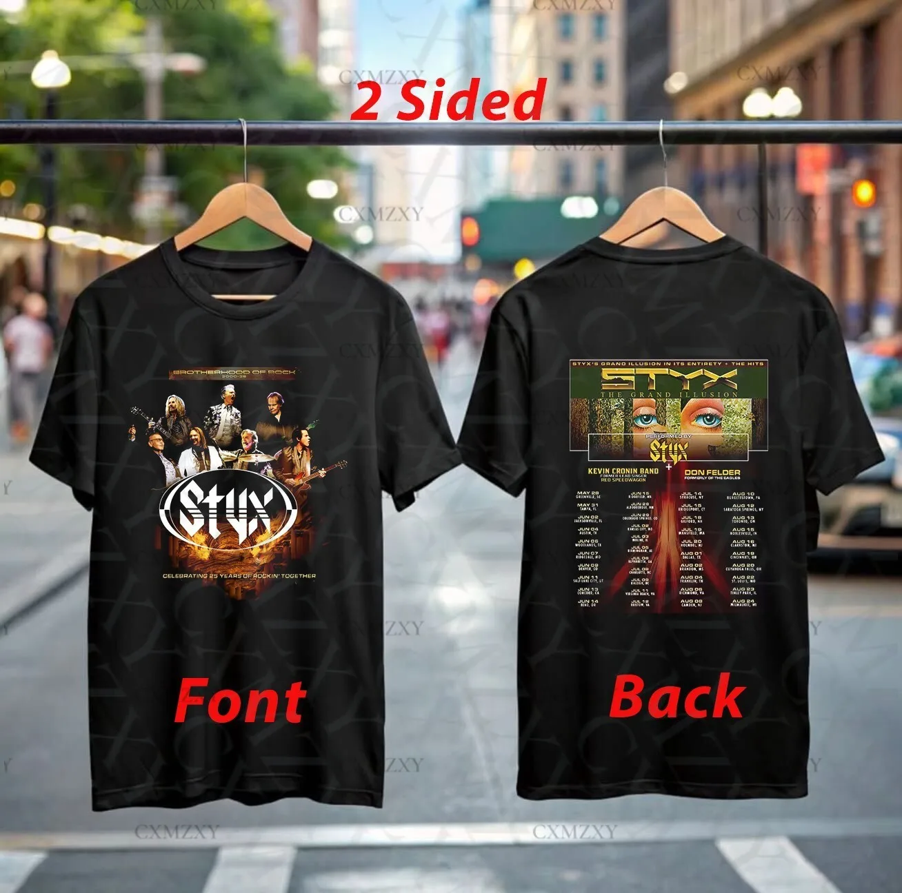 

Styx The Grand Illusion Tour 2025 100% Cotton T-Shirt Official Concert Merch Rock Band Tee