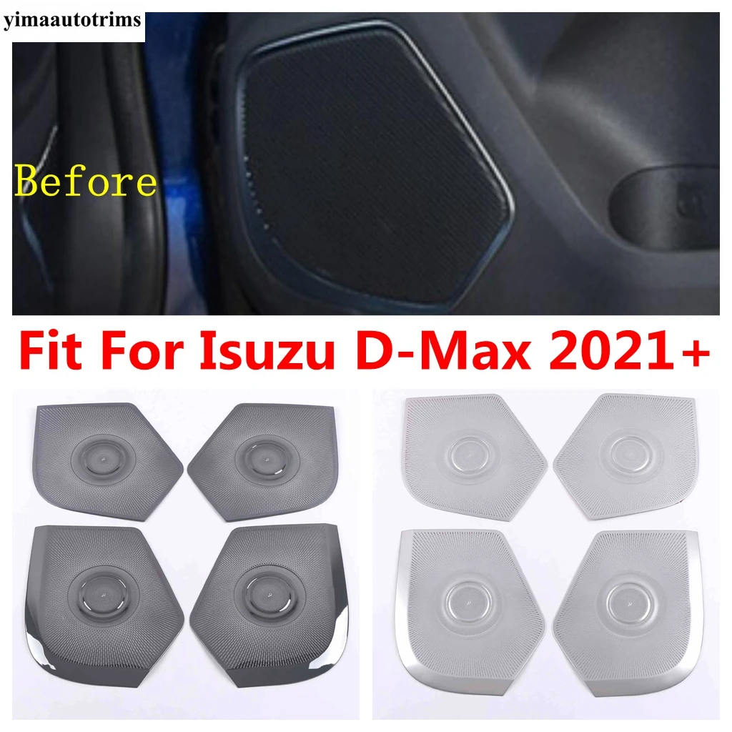 

Car Door Speaker Audio Panel Loudspeaker Sound Frame Cover Trim For Isuzu D-Max 2021 2022 Stainless Steel Accessories Interior