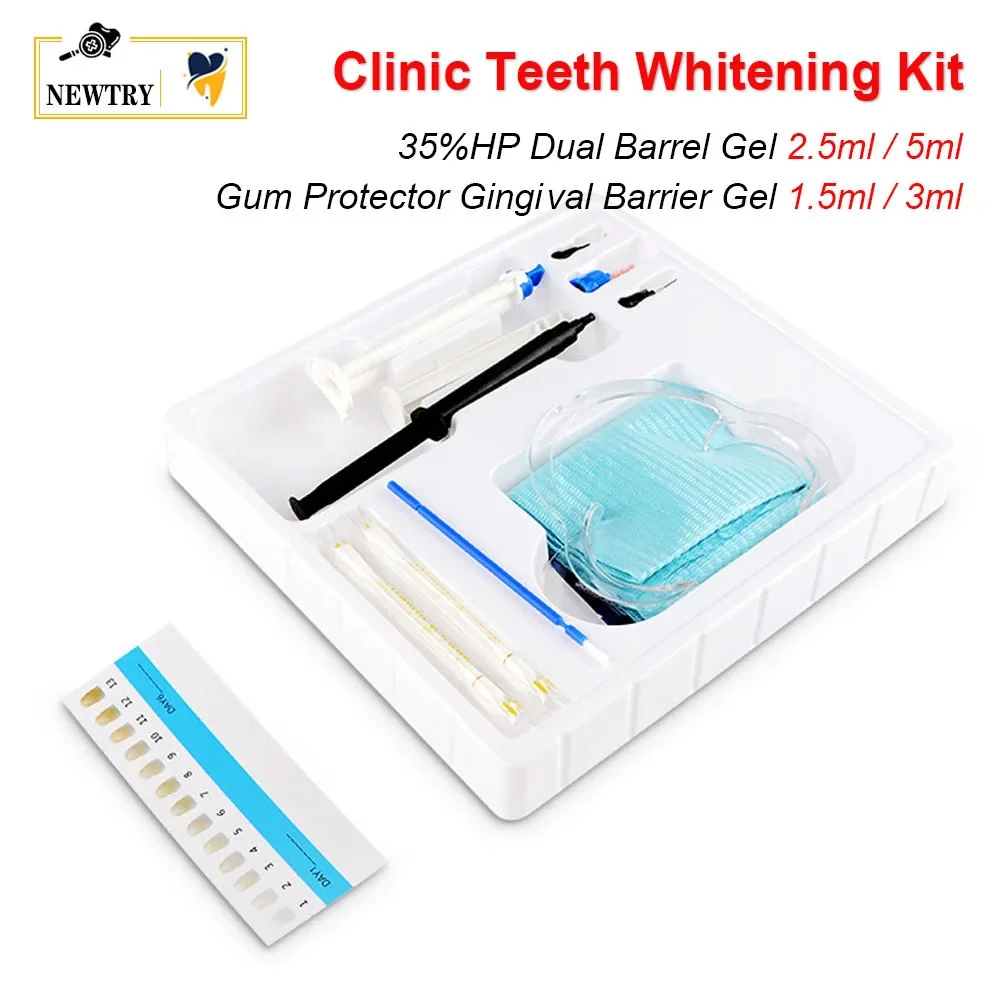 Pro Dentist Clinic Teeth Whitening 35%HP Dual Barrel Gel Syringe Dental Gum Dam Protector Gingival Barrier Tooth Bleach Whitener