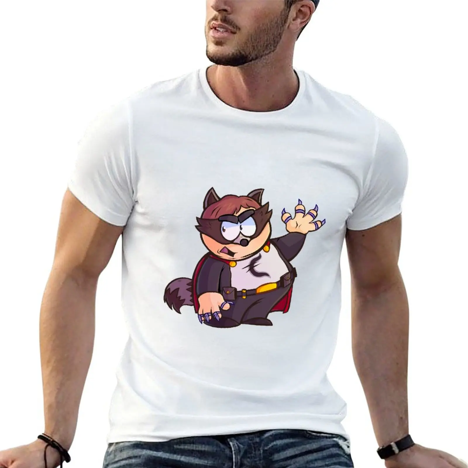 Racoon Cartman T-Shirt Casual Lightweight Short Sleeve Top