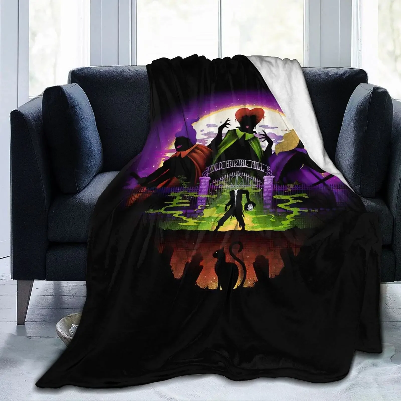 Hocus Pocus Blanket Halloween Throw Flannel s Sanderson Sisters Soft Plush  for Couch Sofa Bed Home Decor Gifts