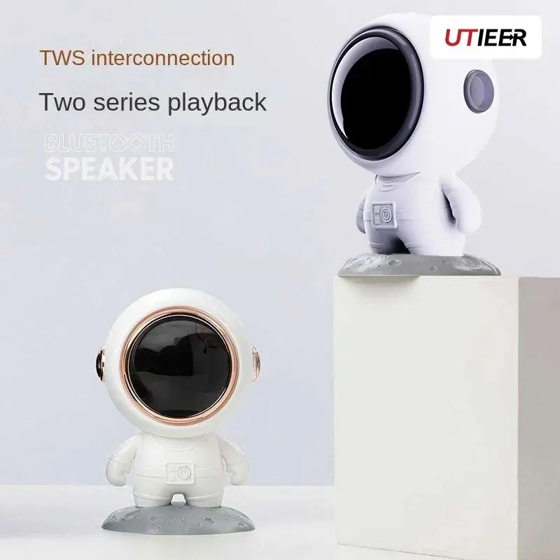 Astronaut Bluetooth Audio Astronaut High-definition Portable Dual Gang Small Steel Cannon Desktop Decoration Bluetooth Speaker