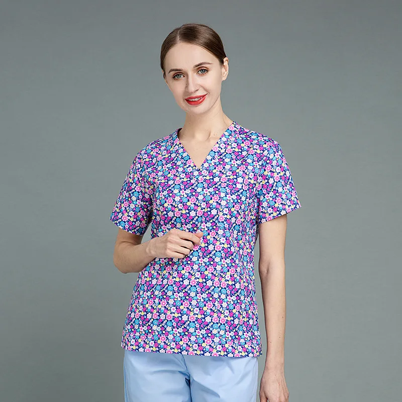 ชุดแพทย์แบบสองชิ้น แขนสั้น ผ้าฝ้ายบางเบา สำหรับฤดูร้อน เหมาะสำหรับห้องผ่าตัด