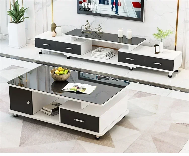 Glass Table Top Coffee Table Home Furniture TV Cabinet Sectional Living Room