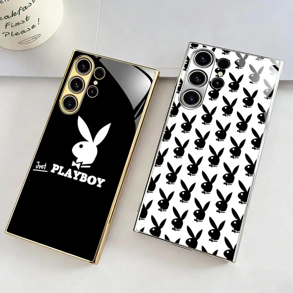Man P-playes-BOYeS Phone Case For Samsung S25 S24 S23 S22 S21 Plus Ultra FE Edge New Electroplated glass Case