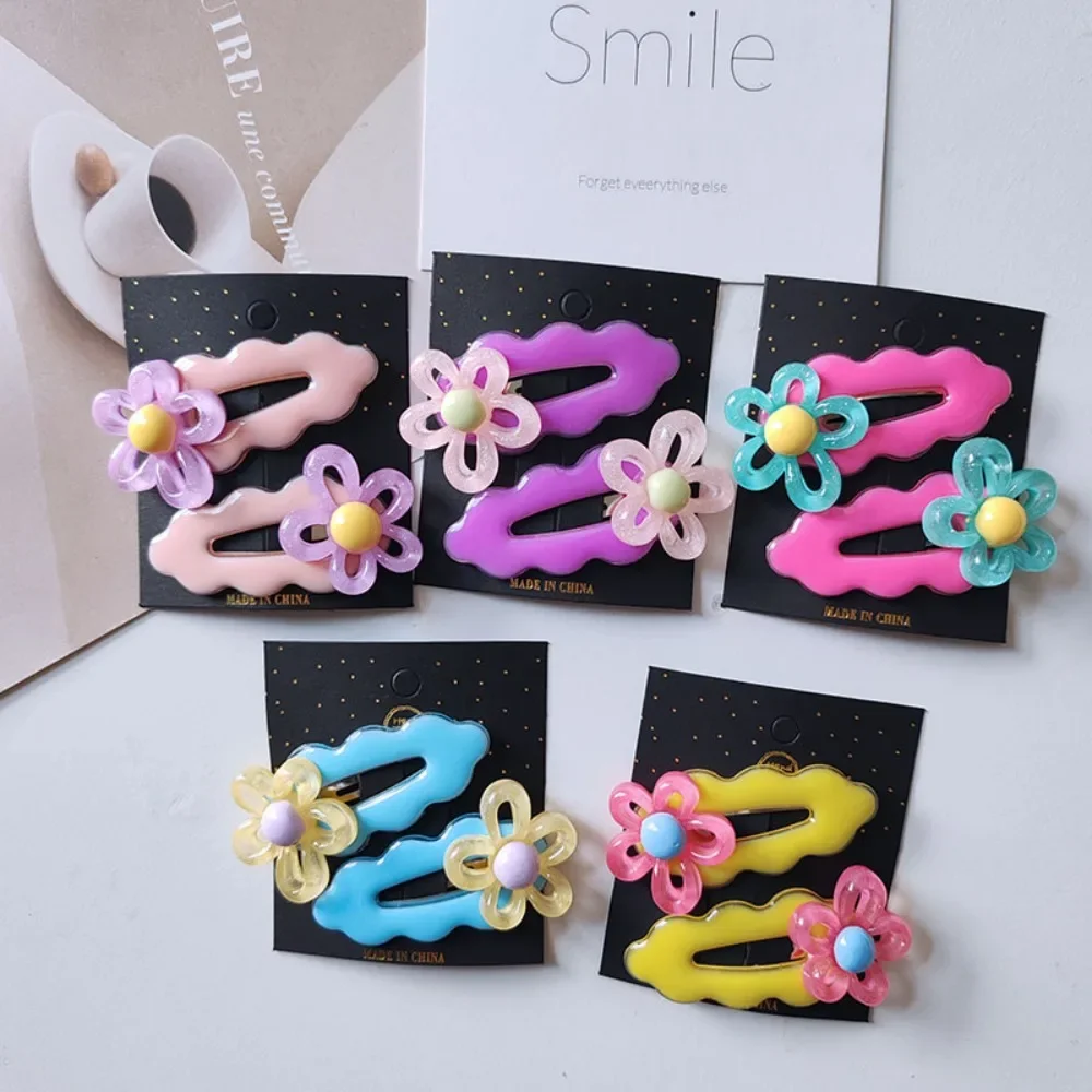 2pc Hot Sweetly Colorful Flower BB Hairpin Hair Side Clips for Women Girls Kids Child Gift Hair Accessories Headwear Ornament