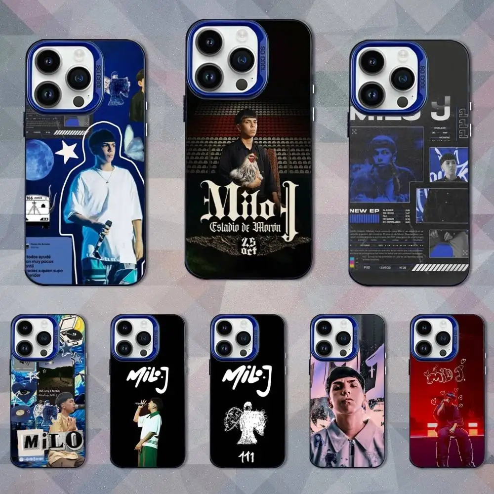 

Singer M-Milo J Rapper Phone Case For iPhone 16,15,14,13,12,17,11,Mini,Pro,SE,XS,MAX Blue Matte Silicone Cover