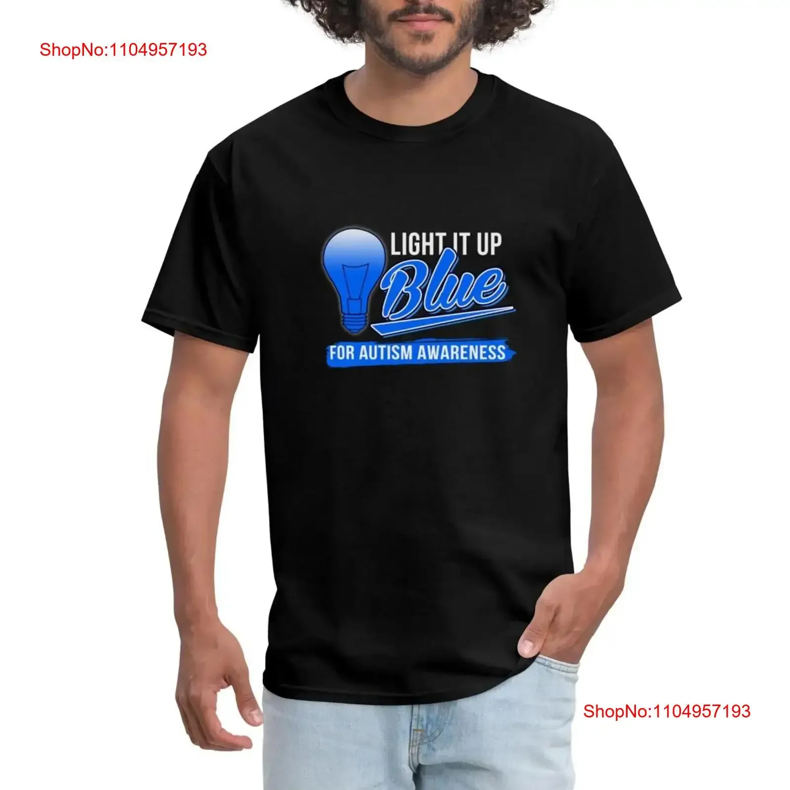 

Autism Awareness Light It Up Blue Men's T Shirt vintage Washed Soft homme Comfortable Versatile Top For Everyday Wear