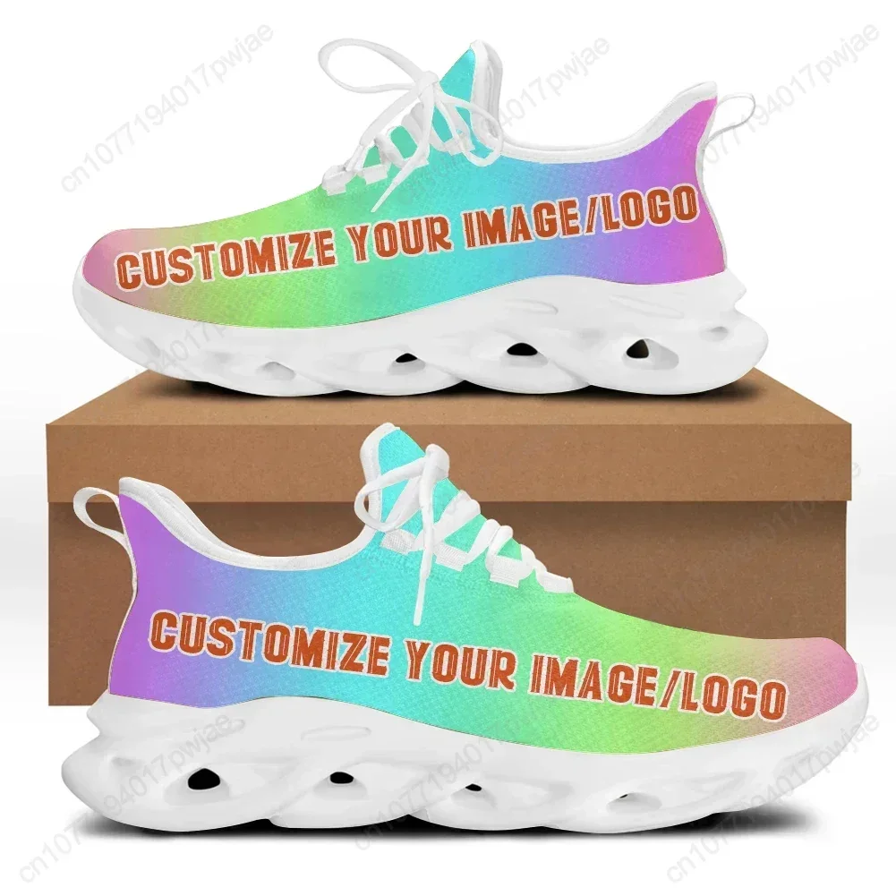 Custom Shoes Customize Your Image/Logo Women Flat Shoes Comfort Lace Up Sneakers Mesh Platform Shoes Zapatos Mujer Hot