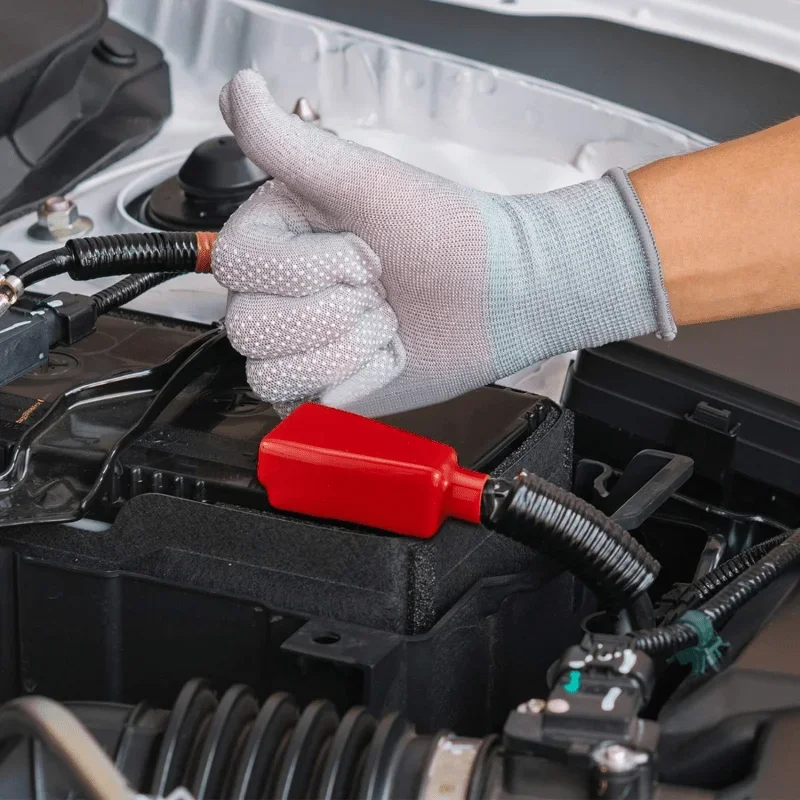 6 قطع من أغطية أطراف البطارية البلاستيكية - أكمام عازلة متينة للكابلات الإيجابية والسلبية، أحمر وأسود - مثالية للقوارب والسيارات