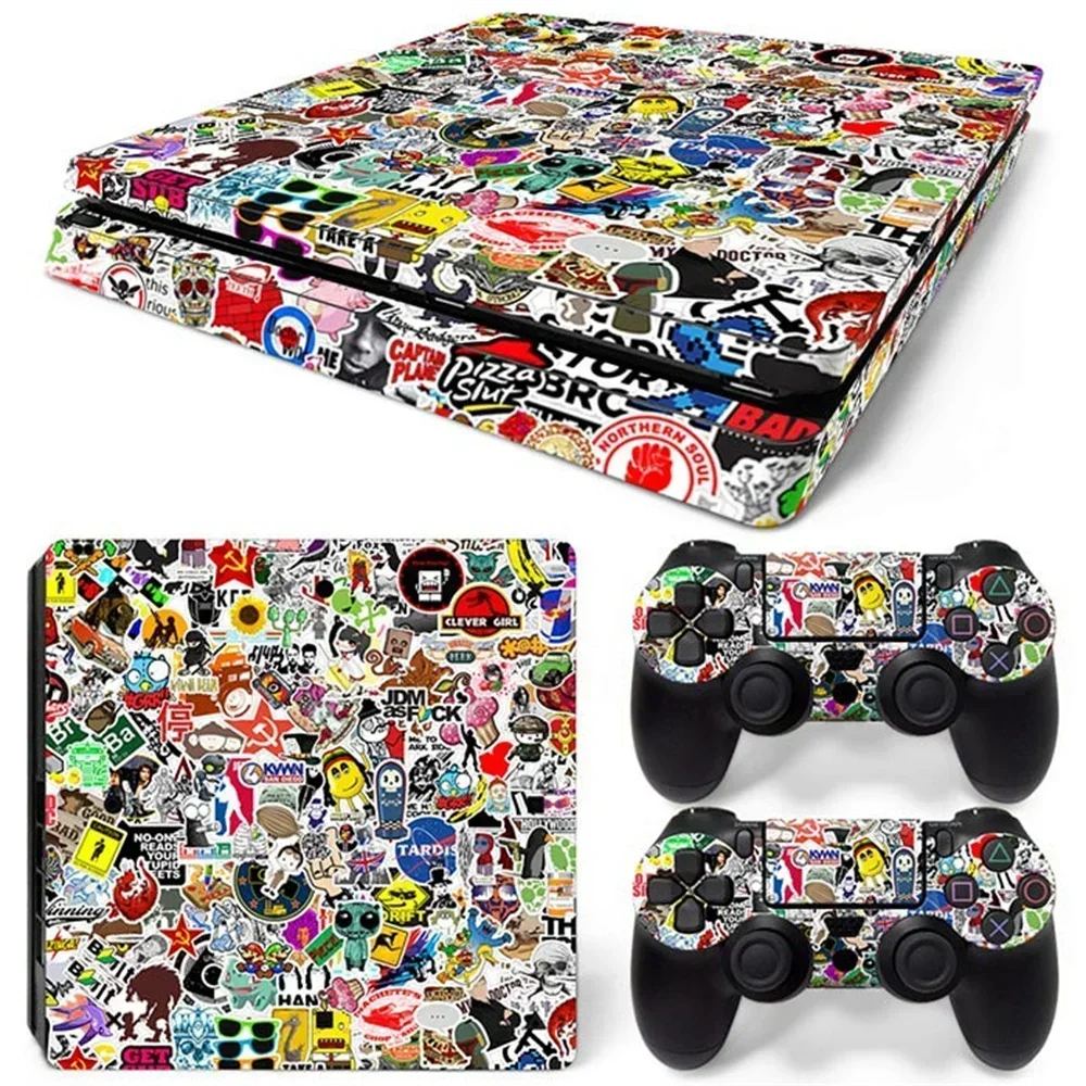 Sticker bomb Best Sell Design Skin Sticker for PS4 Slim Console and Controllers