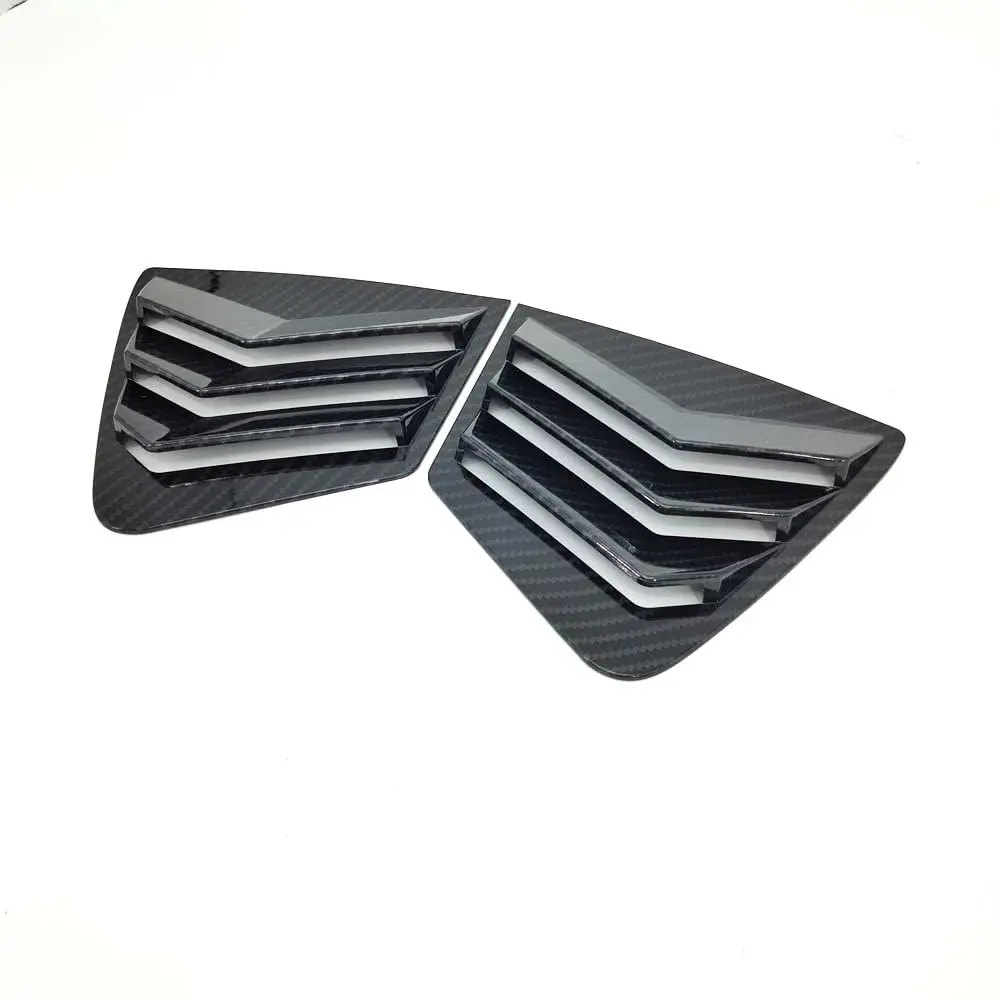 Carbon Fiber Look Rear Side Quarter Window Louver Trim For Honda Civic 2012-2015