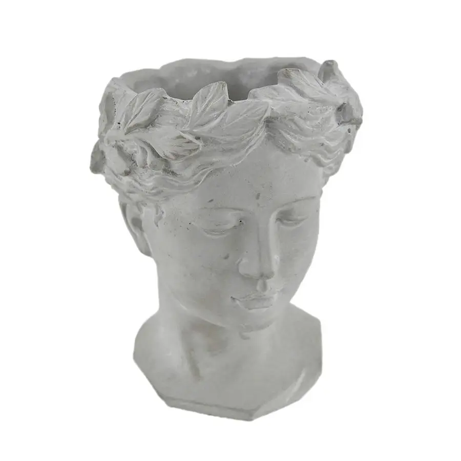 

Classic Greek Grey Lady Indoor Outdoor Cement Head Planter