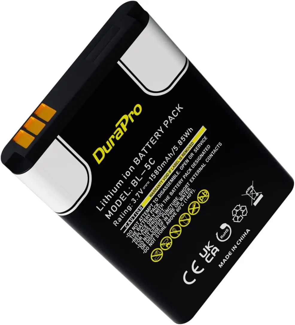 DuraPro 1580mAh BL-5C BL5C Phone Battery for Nokia 3100 3105 3109C 3110C 3120 3110 1000 1010 1100 1108 1110