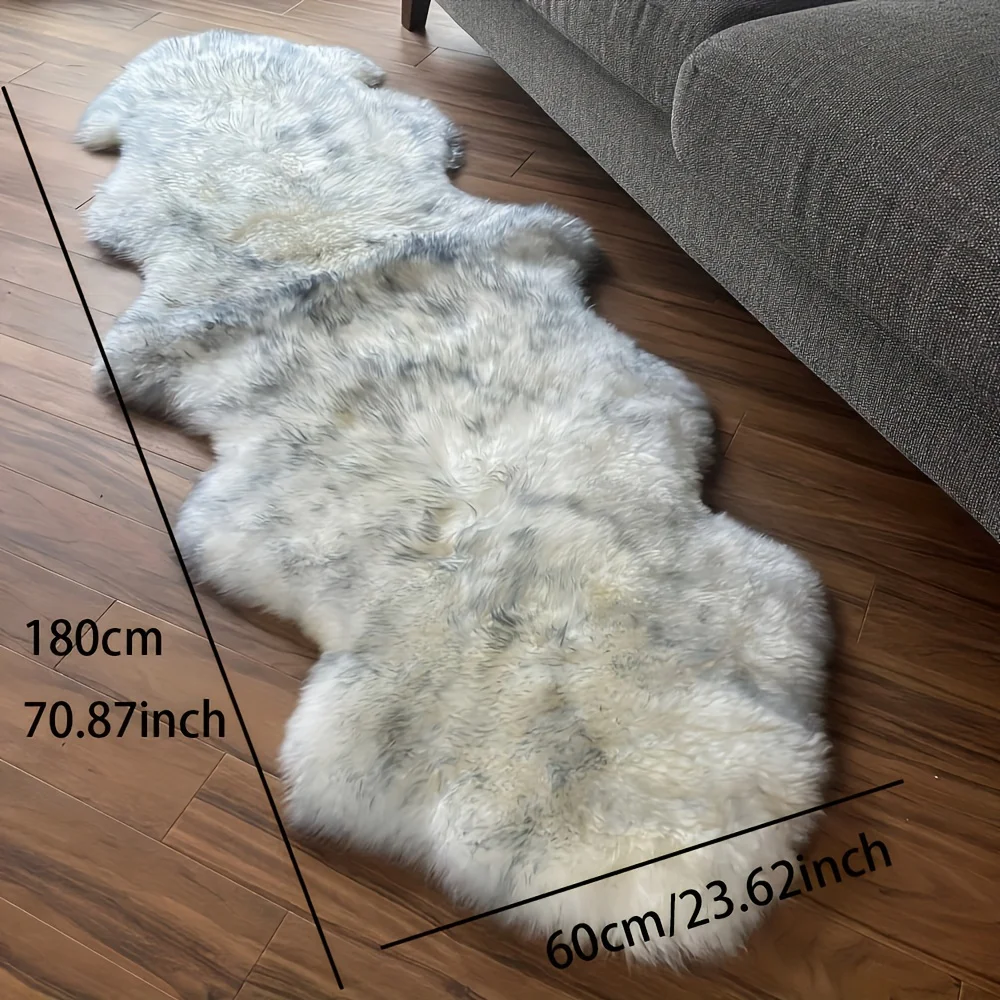 Luxurious Soft Fluffy Faux Sheepskin Area Rug Machine Washable Suede Mat for Home Decor Non-Slip Lightweight Solid Color