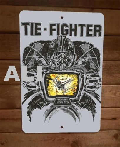 Red Alert Jedi Blast Tie Fighter 8x12 Metal Wall Sign sign