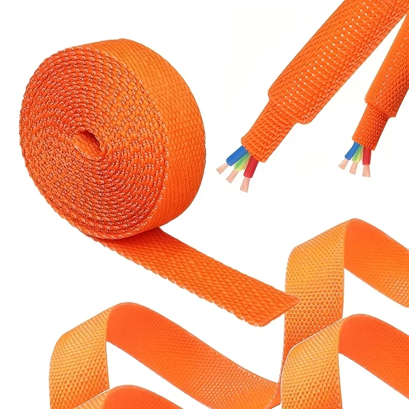 2:1 Ratio Heat Shrink Braided Sleeve, Auto Wire Loom Braided Cable Sleeves, Designed for Protecting Harness And Network Cables