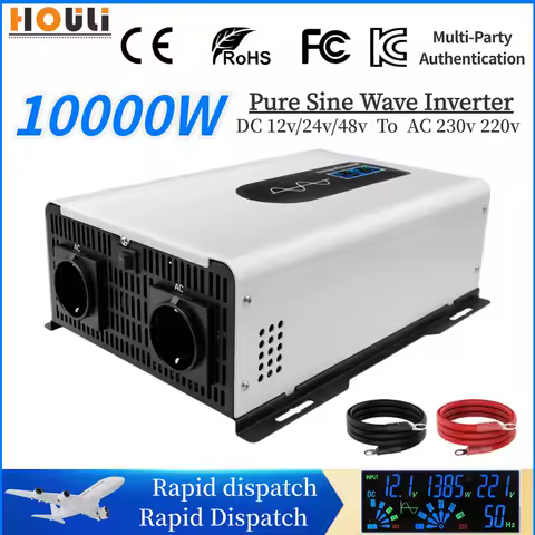 Pure Sine Wave Inverter 12V 110V 8000W 6000W High Power 24V 12V To 120V Converter Solar Car Inverters Off Grid