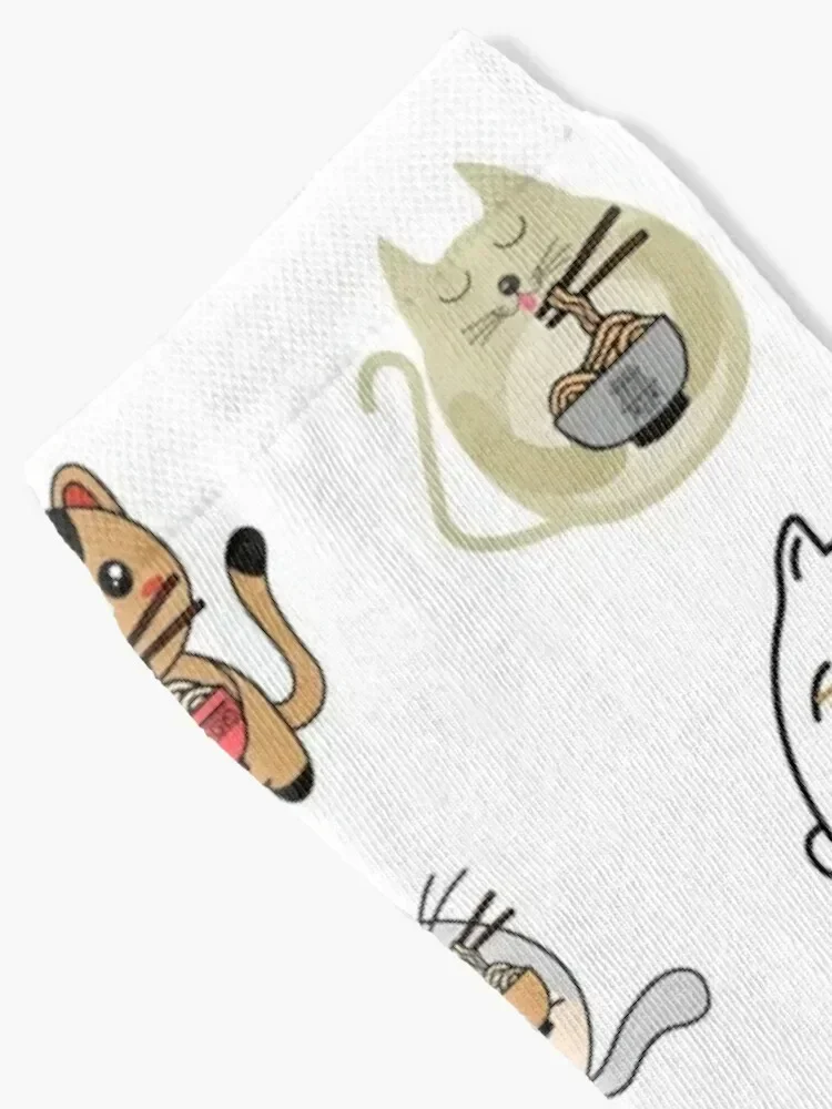 Cats and noodles Socks aesthetic sports stockings anti-slip Socks Women's Men's