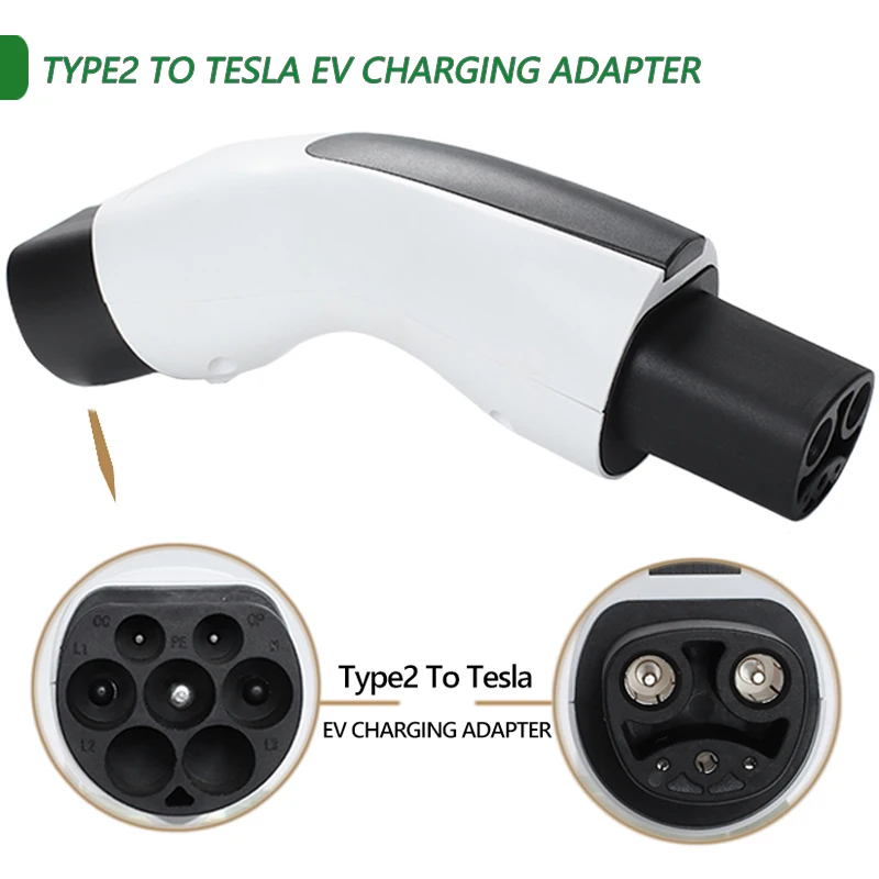 EV Adaptor Type-2 EU To Tesla Plug EV Adapter 32A 250V Electric Cars Vehicle Charger Charging Connector Type2 To TESLA