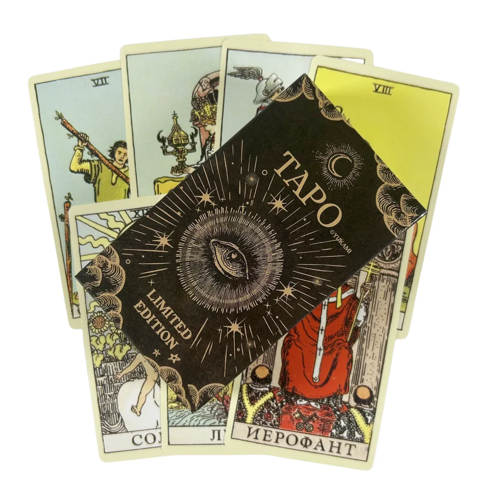 รัสเซีย TAPO Rider of Limited Edition ไพ่ทาโรต์ 78 Deck Oracle Visions Divination Edition Borad เล่นเกมพร้อมคู่มือ