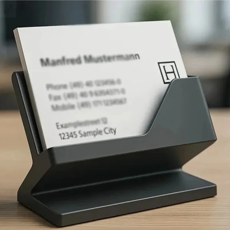 1pc Minimalist Business Card Holder Plastic Desktop Organizer for Storing and Displaying Your Cards Suitable for Any Size