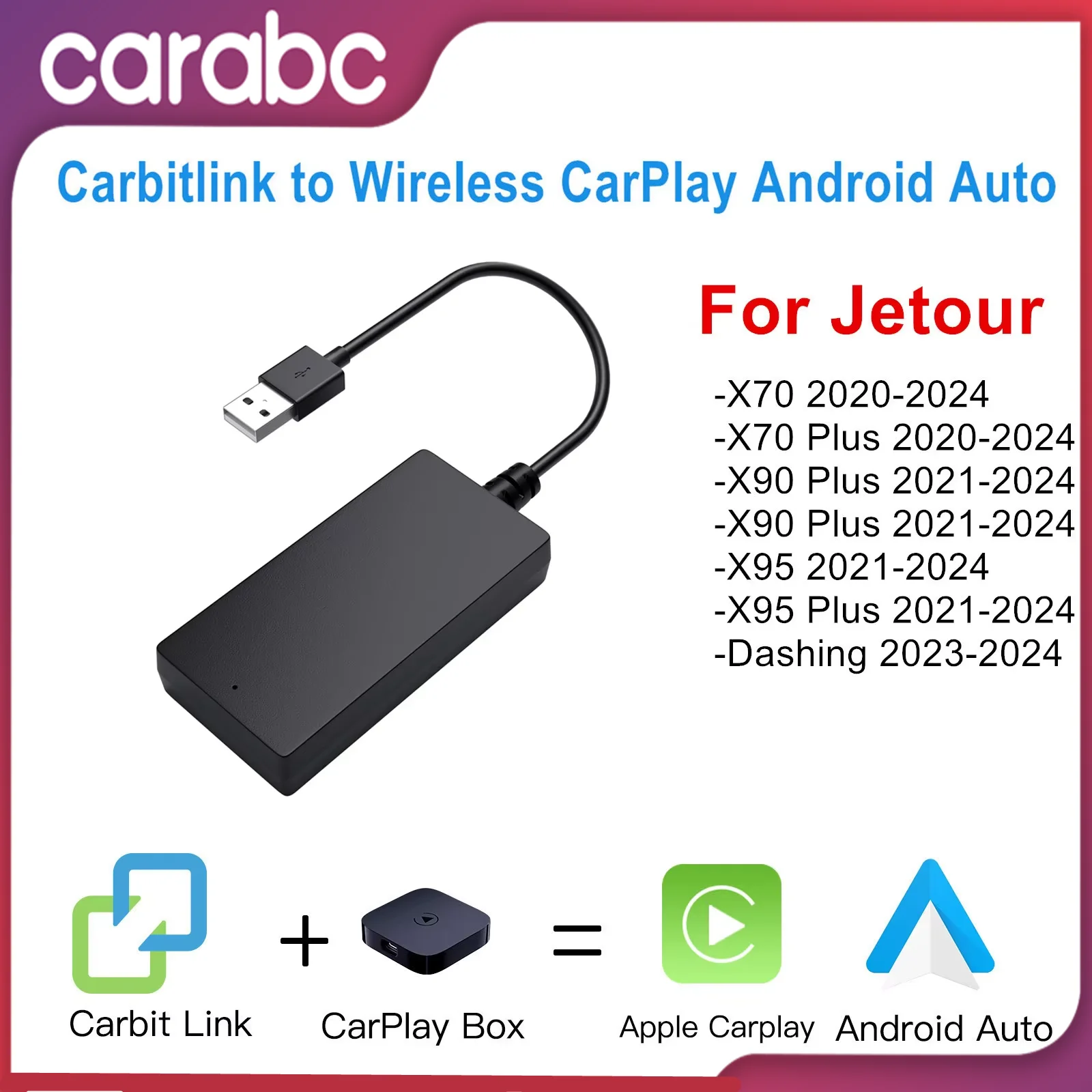 Carbitlink Smartlink Easy Connection to Wireless CarPlay Android Auto For Chery Jetour X70 X70S X90 X95 CX62B T1K Carbit Link