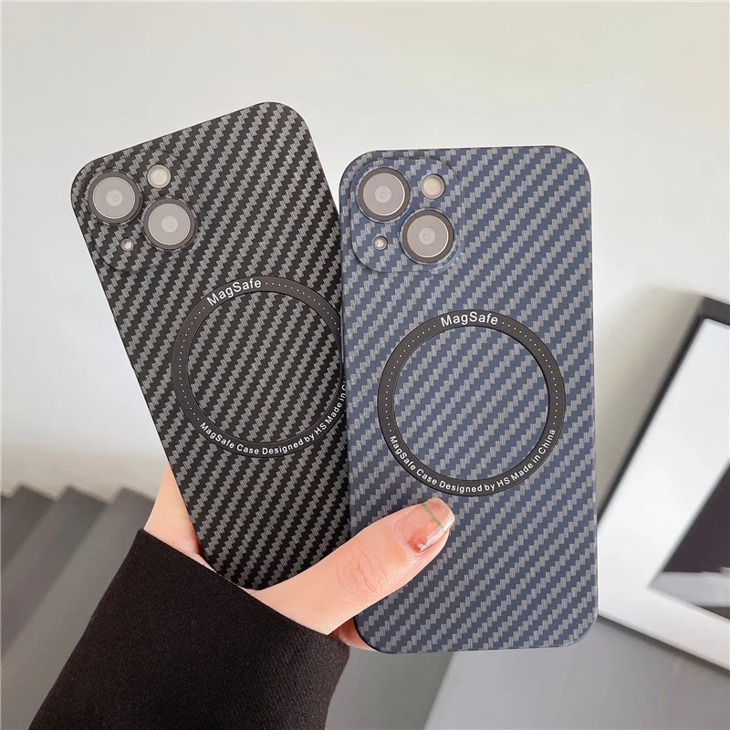 

Carbon Fiber Magsafe Magnetic Wireless Charging Matte Case For iPhone 13 12 Pro Max 13Promax 12Promax Hard PC Ultra Thin Funda