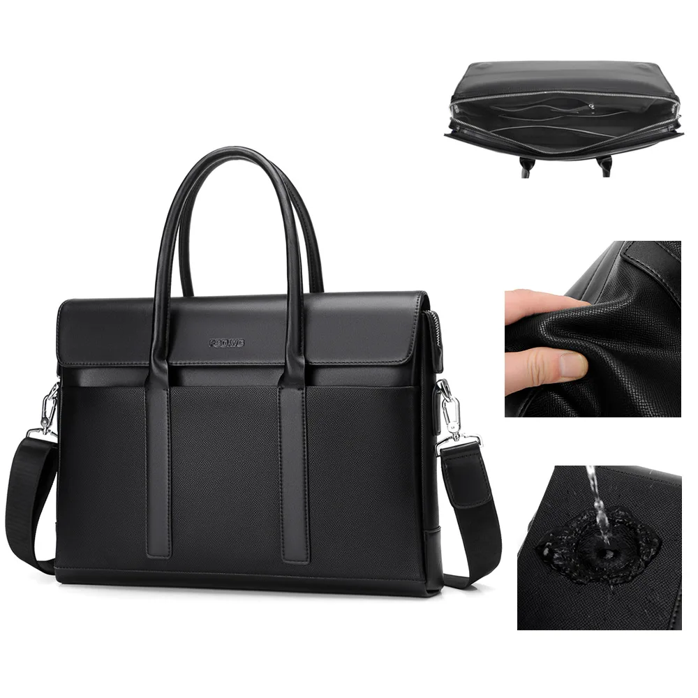 Business Briefcase Large Capacity Shoulder Office Handbag Commuting Casual Waterproof Crossbody Men's Messenger Luxury Men Bag
