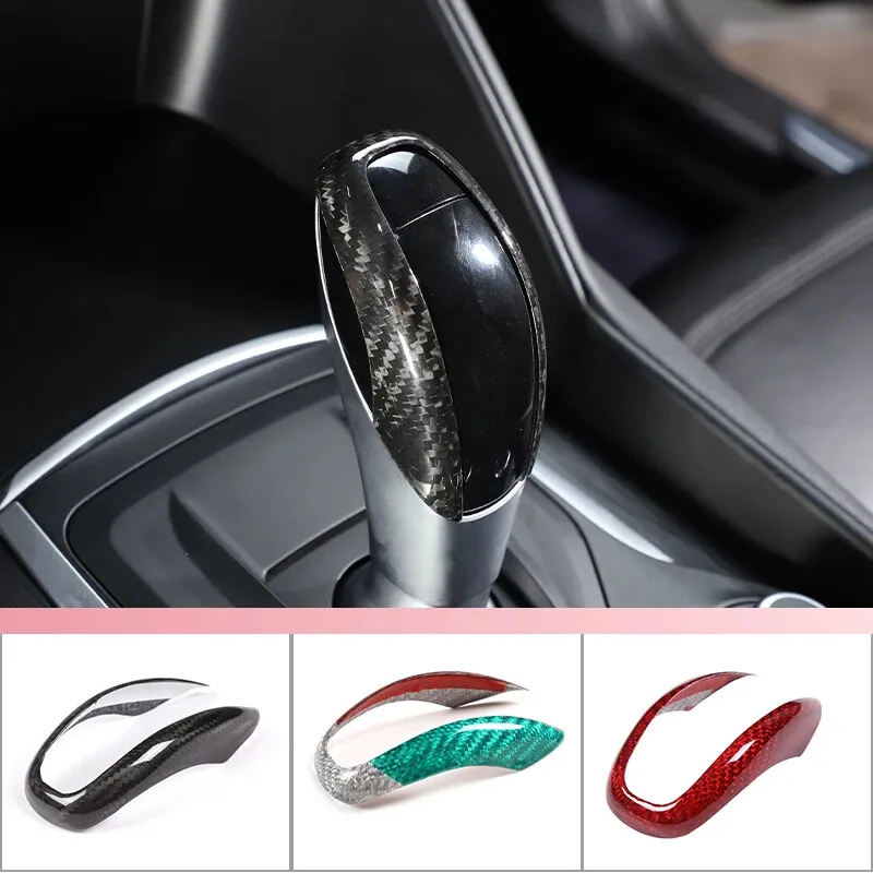 

Carbon Fiber Car Interior Gear Shifter Knob Frame Cover Trim For Alfa Romeo Stelvio Giulia 952 949 2017-19 Interior Accessories
