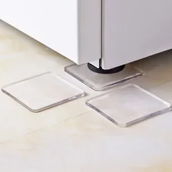 4pcs/Set Transparent Anti Vibration Shock Absorbing Pad Mat Washing Machine Silicone Non-Slip Noise Reduction 4cm Clear Mat