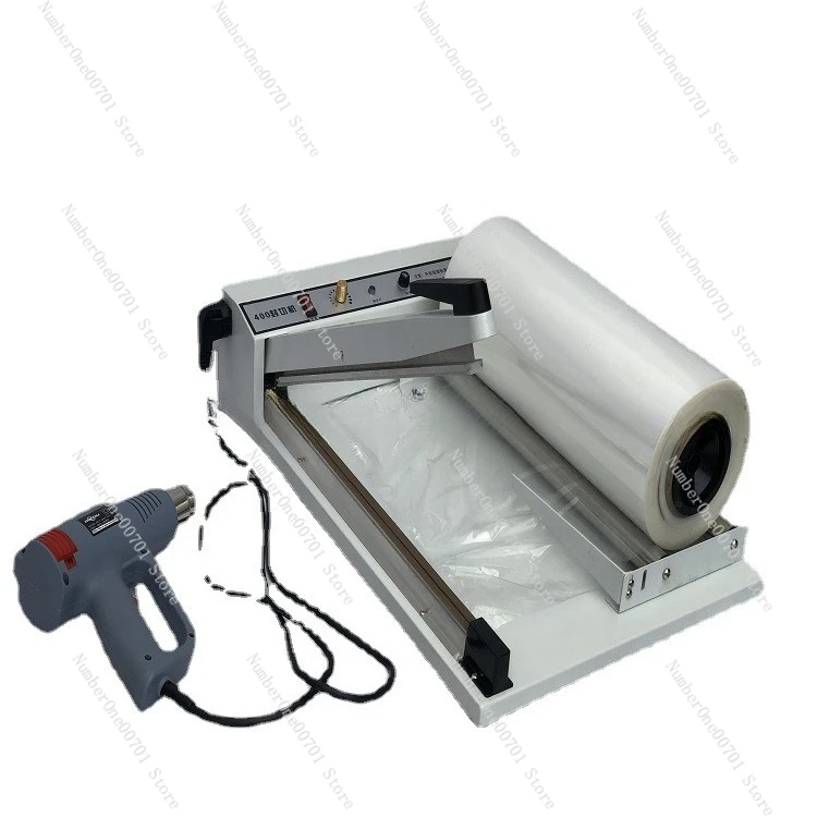600mm L Sealer & Shrink Tunnel Combo, Manual Film Wrapping Machine with Heat Gun