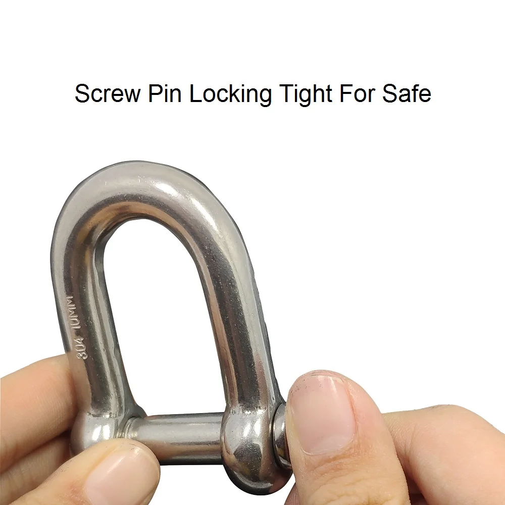 Heavy Duty 304 Stainless Steel D Shackles with Screw Pin 4/5/6/8/10mm | For Chains, Wire Rope, Lifting, Camping & Outdoor Gear