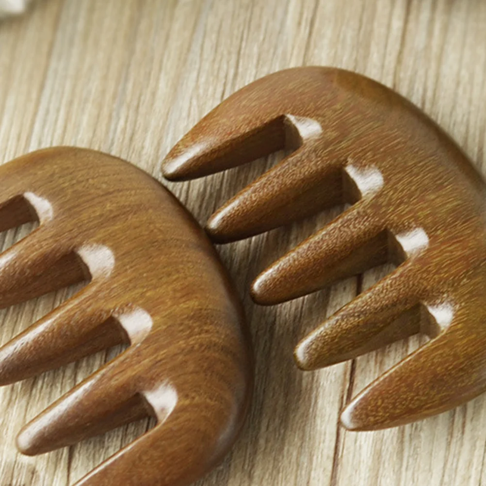 Wooden Massaging Combs 5 Teeth Combs Durable Hair Combs Portable Scalp Combs for Women Men wooden comb