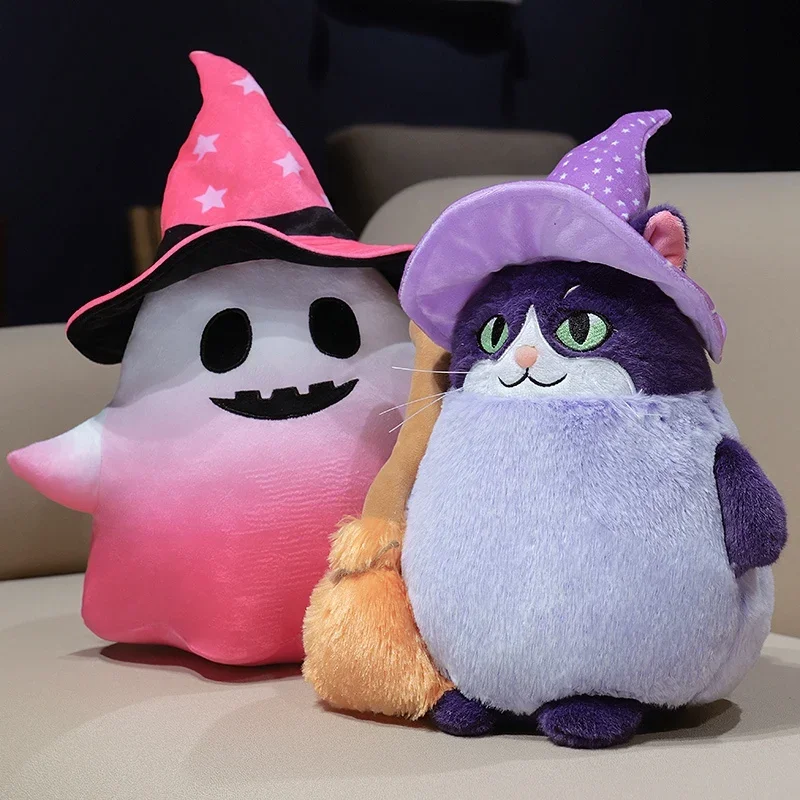 

Хэллоуин Призрак Кошка Плюшевые Игрушки Милый Кот Плюшевые Игрушки С Волшебной Шляпой Мягкие Животные Подушки Мягкие Куклы Для Домашнего Декора Подарки