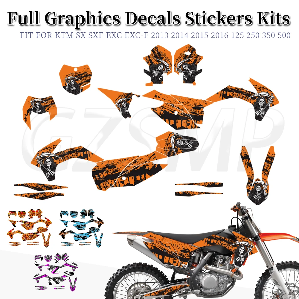 

Мотоциклетные графические наклейки, наборы декоративных фоновых наклеек, пригодные для SX SX-F 2013-2015 EXC EXC-F 2014-2016