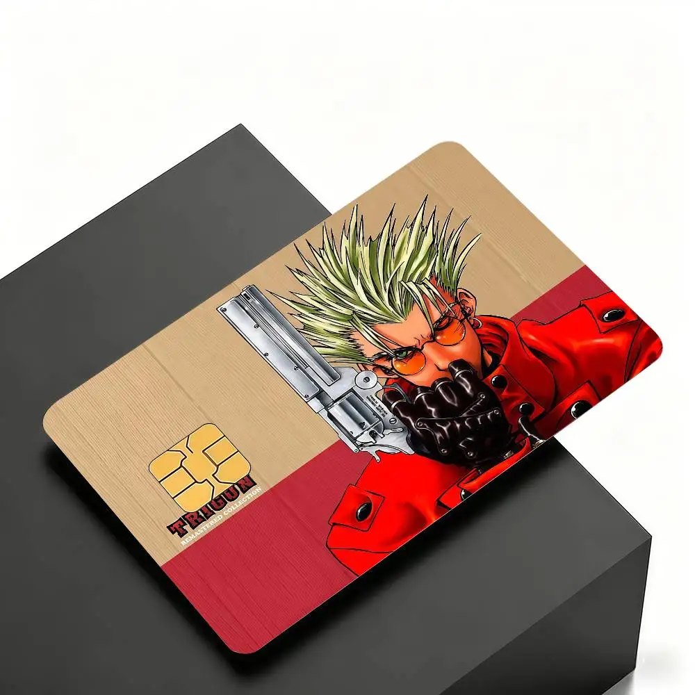 Anime T-Trigun S-Stampede Credit Skin Cover Card Stickers 4PCS Film Bus Pass Front Decoration Bank Debit Waterproof