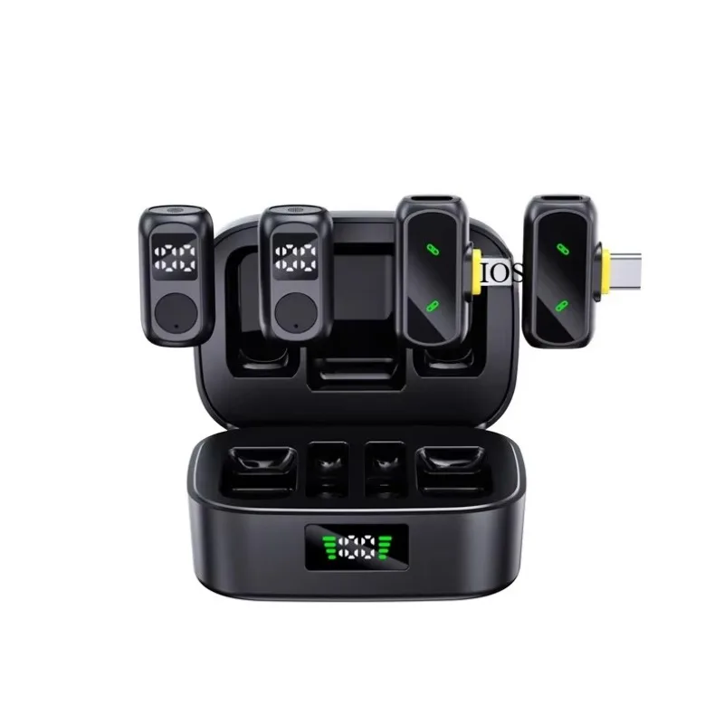 Kabelloses Lavaliermikrofon mit Ladehülle 2in1 Mini-Mikrofon mit Geräuschunterdrückung für Telefon-Videoaufnahmen, Podcasts, Streaming-Mikrofon – Detail 4