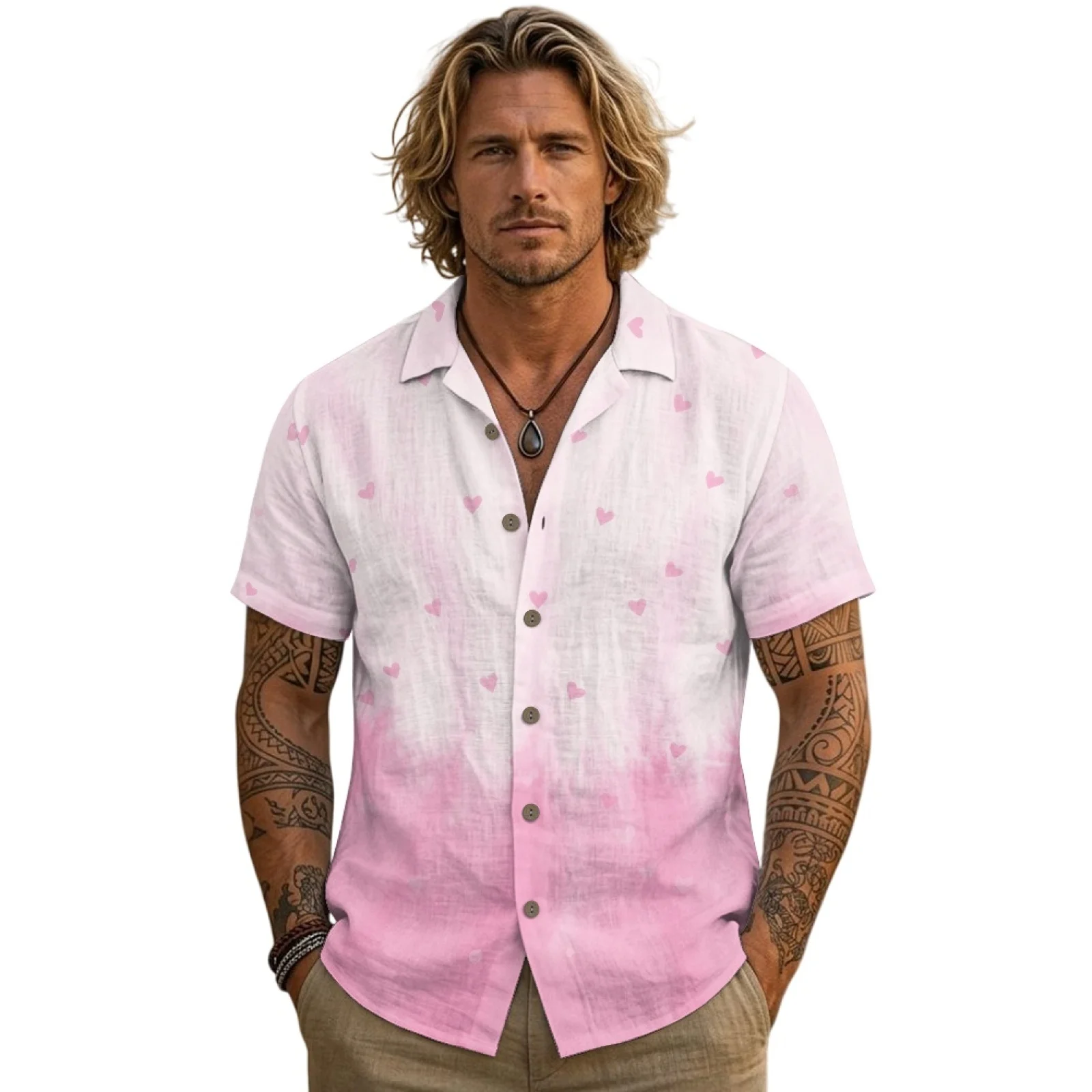 PENSTROLL Corgi Donut Linen Like Men's Crew Neck Tshirt Loose Fit Men's T Shirt for Male S-3XL