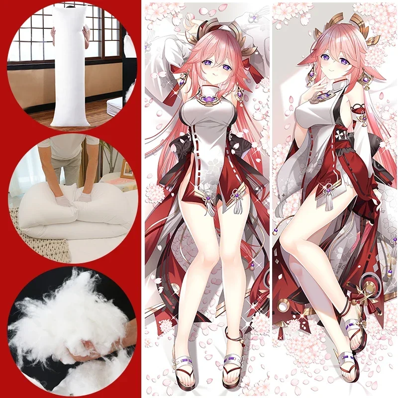 Genshin Impact Yae Miko Dakimakura Genshin Cosplay Body Pillow Anime Game Character Pillowcase Body Pillow Pillowcase 50x150